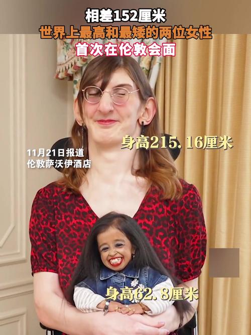 世界最高和最矮女性首次同框，相差152厘米